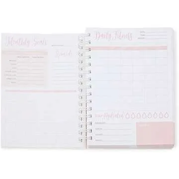Stylish Fitness Tracker Journal for Women in Pink
