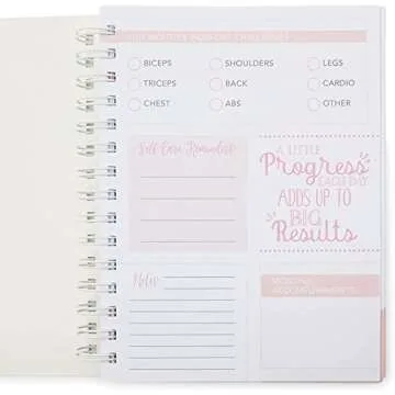 Stylish Fitness Tracker Journal for Women in Pink