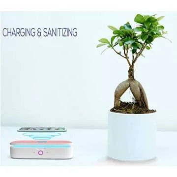 UV Light Sanitizer/Qi-Certified 15W Fast Wireless Charger/Phone Sanitizer/Cell Phone UV Sterilizer/Phone Cleaner/UV Sanitizer Box/EPA Est.No.98629-CHN-1 (Pink)
