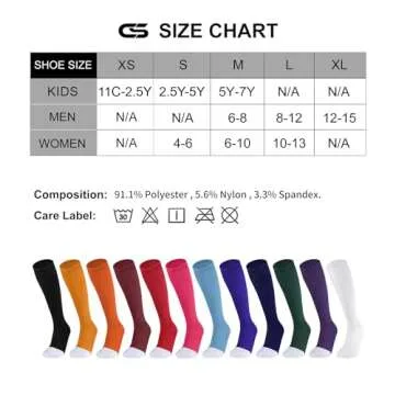 CELERSPORT 2 Pack Baseball Soccer Softball Socks For Youth Kids Men Women Multi-sport Tube Socks Gol...