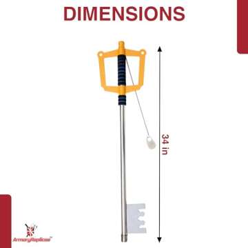 Armory Replicas™ Giant Metal Fantasy Golden Key to The City Gamer Sword - 34 Inch Collectible Prop...