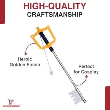 Giant Metal Fantasy Golden Key Sword - 34 Inch Collector's Prop