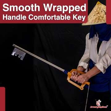 Giant Metal Fantasy Golden Key Sword - 34 Inch Collector's Prop