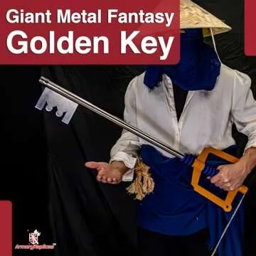 Giant Metal Fantasy Golden Key Sword - 34 Inch Collector's Prop