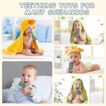 WAJIAYON Baby Teething Toys for Babies 3-6 Months Set of 12,Baby Toys 6 to 12 Months,2 Baby Fruit Feeders for Baby Teether Relief Soothing Sore Gums Chew Infant Toys, Freezer BPA Free