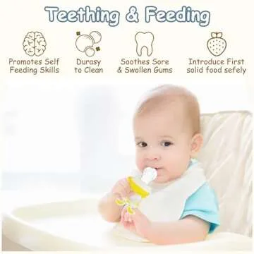 WAJIAYON Baby Teething Toys for Babies 3-6 Months Set of 12,Baby Toys 6 to 12 Months,2 Baby Fruit Feeders for Baby Teether Relief Soothing Sore Gums Chew Infant Toys, Freezer BPA Free