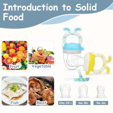 WAJIAYON Baby Teething Toys for Babies 3-6 Months Set of 12,Baby Toys 6 to 12 Months,2 Baby Fruit Feeders for Baby Teether Relief Soothing Sore Gums Chew Infant Toys, Freezer BPA Free