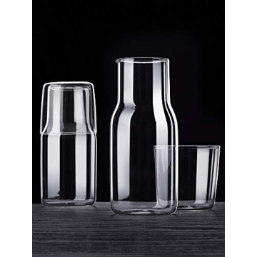 Sizikato 15 Oz Bedside Glass Carafe with Tumbler