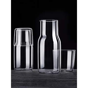 Sizikato 15 Oz Bedside Glass Carafe with Tumbler