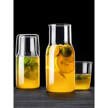 Sizikato 15 Oz Bedside Glass Carafe with Tumbler
