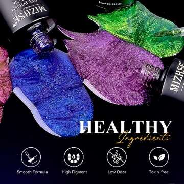 MIZHSE 9D Cat Eye Gel Nail Polish, Magnetic Cat Eye Gel Polish Set, 10ml*6 with 2 Magnets, Classic C...