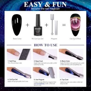 MIZHSE 9D Cat Eye Gel Nail Polish Set for Stunning Nail Art