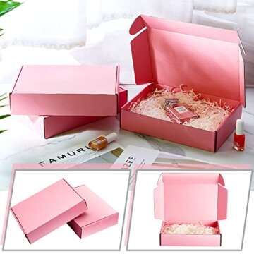 40 Pack Shipping Boxes Cardboard Corrugated Mailer Boxes Packaging Boxes for Small Business Corrugated Boxes for Shipping Packaging Storage Craft Gifts Supplies (9 x 6.3 x 2 Inch, Pink)