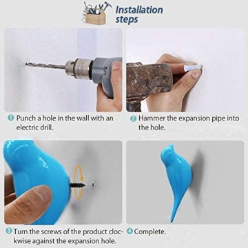 La La Pet 3D Resin Bird Wall Hooks for Stylish Decor