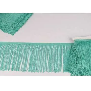 Heartwish268 Fringe Trim Lace Polyerter Fibre Tassel 6inch Wide 10 Yards Long for Clothes Accessories Latin Wedding Dress DIY Lamp Shade Decoration Black White Red(Pea Green)