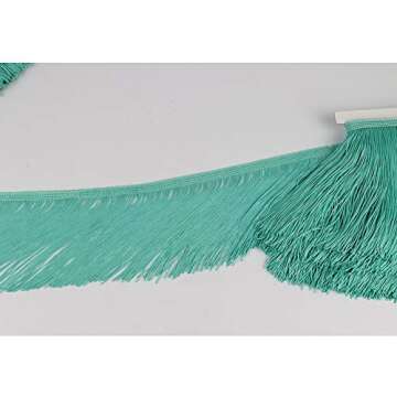 Heartwish268 Fringe Trim Lace Polyerter Fibre Tassel 6inch Wide 10 Yards Long for Clothes Accessories Latin Wedding Dress DIY Lamp Shade Decoration Black White Red(Pea Green)