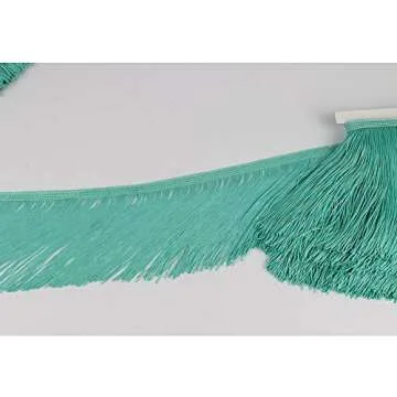 Heartwish268 Fringe Trim Lace Polyerter Fibre Tassel 6inch Wide 10 Yards Long for Clothes Accessories Latin Wedding Dress DIY Lamp Shade Decoration Black White Red(Pea Green)