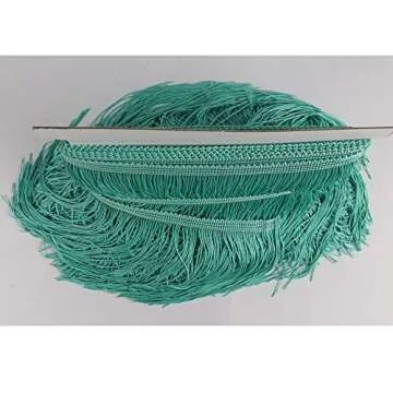 Heartwish268 Fringe Trim Lace Polyerter Fibre Tassel 6inch Wide 10 Yards Long for Clothes Accessories Latin Wedding Dress DIY Lamp Shade Decoration Black White Red(Pea Green)