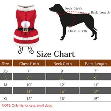 NACOCO Dog Christmas Dresses Cat Xmax Suits Small Pet Haliday Outfits Winter Warm Clothes (Red, XL)