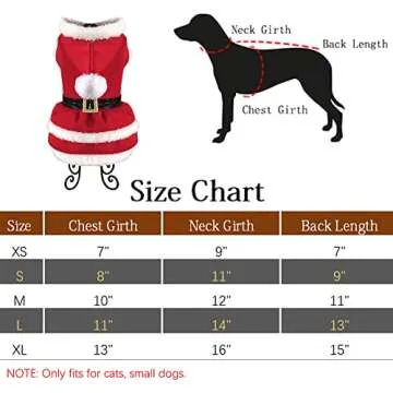 NACOCO Dog Christmas Dresses Cat Xmax Suits Small Pet Haliday Outfits Winter Warm Clothes (Red, XL)