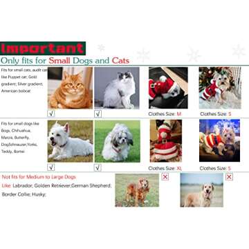 NACOCO Dog Christmas Dresses Cat Xmax Suits Small Pet Haliday Outfits Winter Warm Clothes (Red, XL)