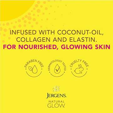 Jergens Natural Glow +Firming Self Tanner Body Lotion, Medium to Deep Skin Tone, Sunless Tanning Moisturizer with Collagen and Elastin, Helps to Visibly Reduce Cellulite, 7.5 Oz, Pack of 2