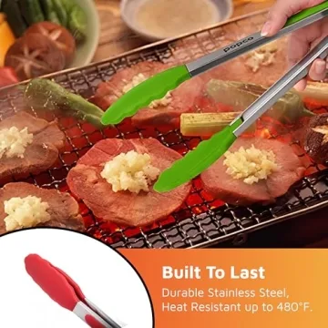 Versatile Popco Silicone Tongs Set - 3 Sizes for Cooking