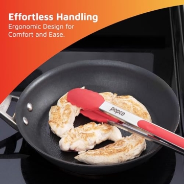 Versatile Popco Silicone Tongs Set - 3 Sizes for Cooking