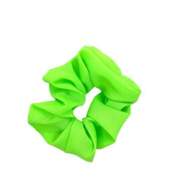 80s Neon Hair Scrunchies - Elastic Hair Bands and Ponytail Holders, Hair Accessories for 80s Party Outfits and Workout Costumes