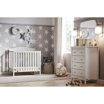 Graco Noah 4 Drawer Chest (White) - GREENGUARD Gold Certified, Chest of Drawers, 4 Drawer Dresser fo...