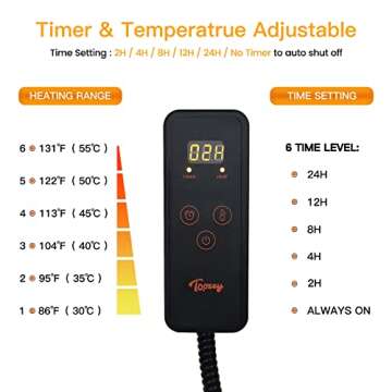 Toozey Large Pet Heating Pad with Timer and Safety Features