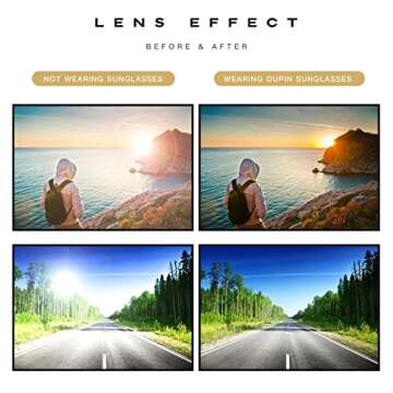 Stylish EYLRIM Thick Square Frame Polarized Sunglasses - UV400 Protection