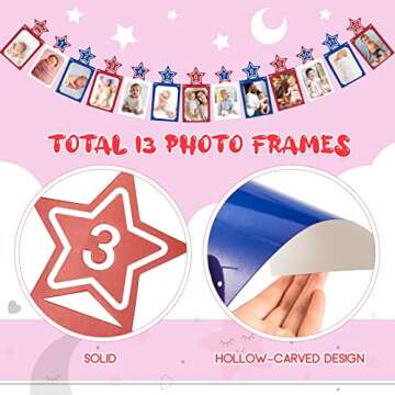 4th of July 1st Birthday Photo Banner Set for Baby