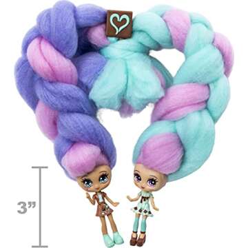 Candylocks, BFF 2-Pack, 3" Mint Choco Chick and Choco Lisa, Scented Collectible Dolls with Accessories