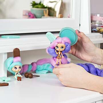 Candylocks, BFF 2-Pack, 3" Mint Choco Chick and Choco Lisa, Scented Collectible Dolls with Accessories