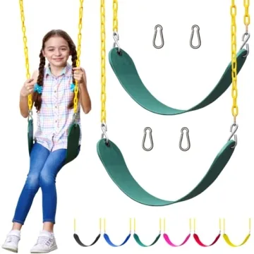 Jungle Gym Kingdom Swings for Outdoor Swing Set - Pack of 2 Swing Seat Replacement Kits with Heavy D...
