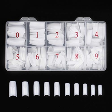 Beuniar Acrylic Nail Tips White 500Pcs French Artificial False Tip for Manicure Nails Art Salons & H...