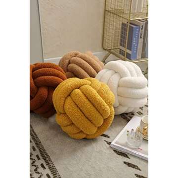 MOJUN Knot Ball Pillow – Handmade Sherpa 11" Comfort