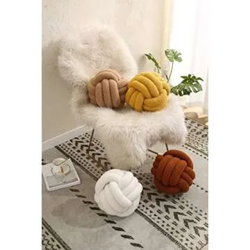 MOJUN Knot Ball Pillow – Handmade Sherpa 11" Comfort