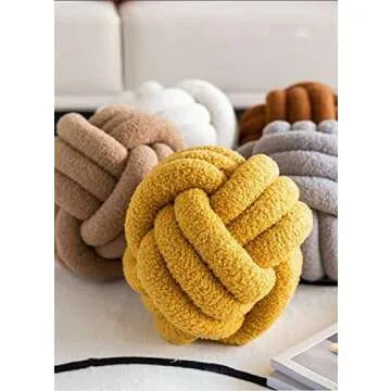 MOJUN Knot Ball Pillow – Handmade Sherpa 11" Comfort