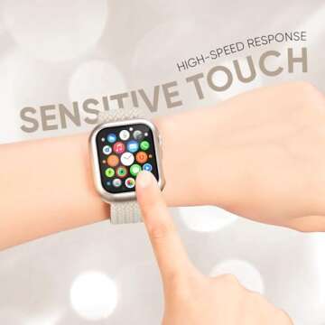 Stylish Braided Stretchy Apple Watch Band with Case