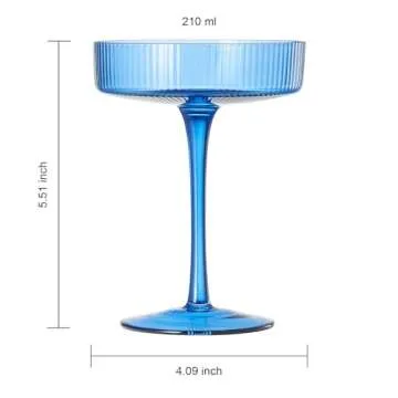 Khen Ribbed Coupe Glasses Set - Vintage Style Drinkware