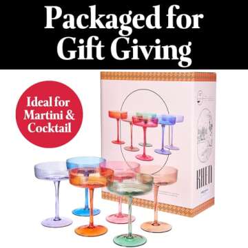 Khen Ribbed Coupe Glasses Set - Vintage Style Drinkware