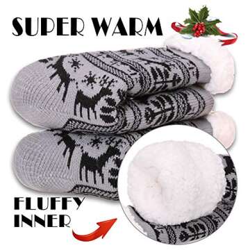 Dosoni Women's Cozy Fuzzy Slipper Socks for Winter Comfort