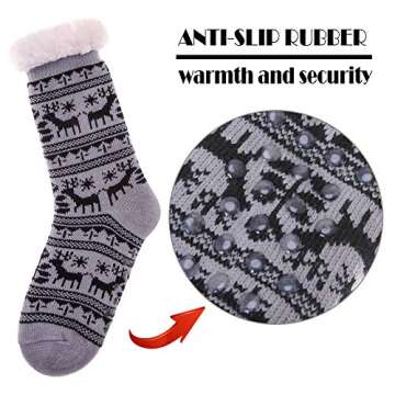 Dosoni Women's Cozy Fuzzy Slipper Socks for Winter Comfort