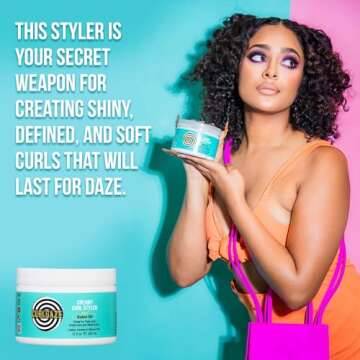 Curldaze Creamy Curl Styler for Defined, Moisturized Curls