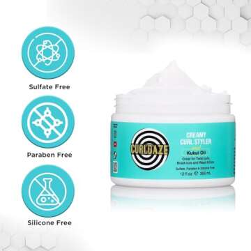 Curldaze Creamy Curl Styler for Defined, Moisturized Curls