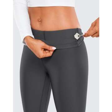 CRZ YOGA Thermal Fleece Lined Leggings Women 28'' - Winter Warm Workout Hiking Pants High Waisted Yoga Tights Full Length Mysterious Grey Small