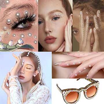 100g Mix Resin Rhinestones Flatback Half Round Pearls Mixed Size 3mm-10mm AB Color Half Pearls Resin Rhinestones for DIY Craft Nail Art Shoes Clothes Phone Case (Purple Series)