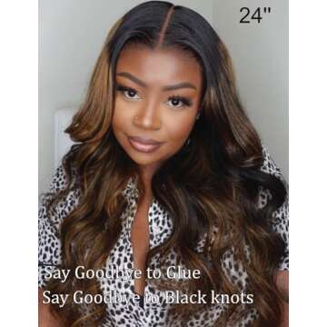 UNICE Bye Bye Knots Pre Everything Glueless Wig Balayage Brown 7x5 Lace Front Wigs Human Hair Body W...